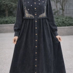 Lisa Embroidery Denim Dress