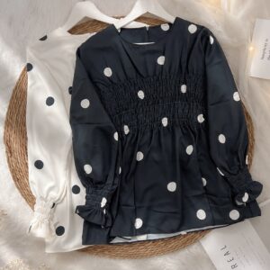 Kiara Polkadot Top Satin Silk