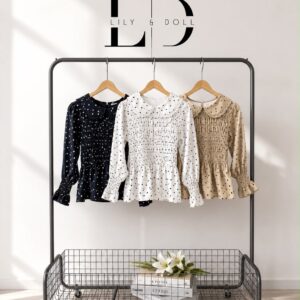 Audrey Polkadot Smocked Top