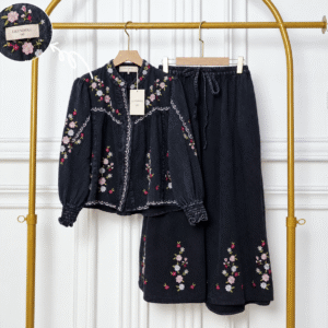 Alva Set Embroidery Denim Petite